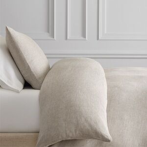 NWT! West Elm Queen Duvet Cover 100% European Flax Linen in Dark Flax